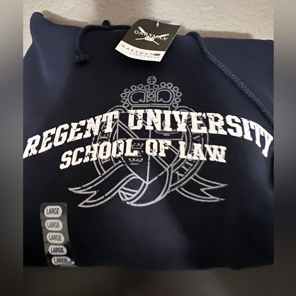 NWT REGENT UNIVERSITY SCHOOL OF LAW HOODIE size LG